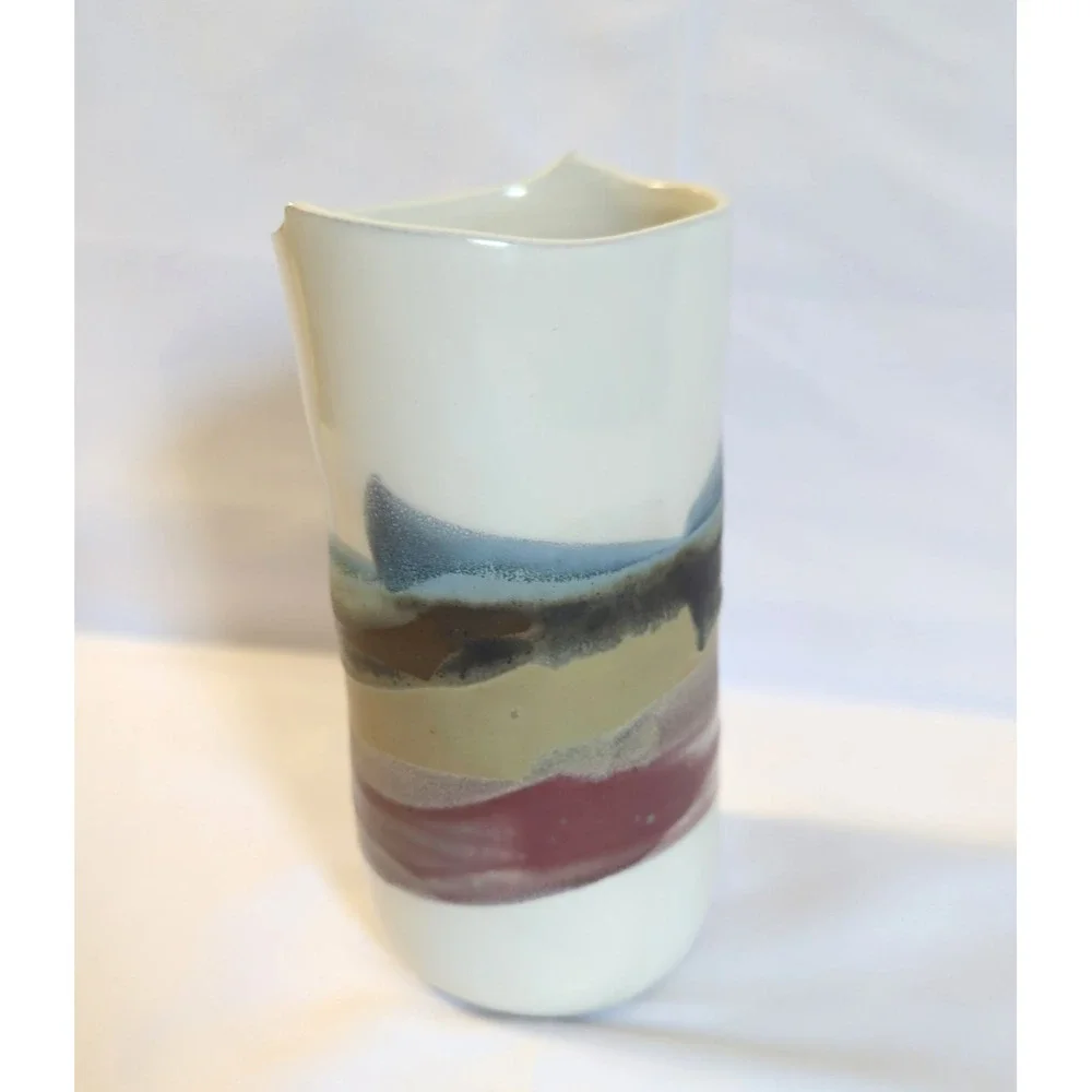 VTG Bonnema Signed Studio Pottery Vase Bethel, Maine Contemporary 7.5 in Tall